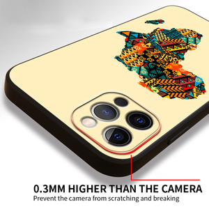 Carte de l'Afrique Couverture Géographie Peinture UV Impression Sublimation Étui pour téléphone portable pour iPhone 11 12 13 14 15 16 Pro Max - Product Image 3