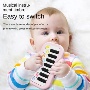 <span class=keywords><strong>Piano</strong></span> de Bolsillo Portátil de Bambú, Juguete de Dibujos Animados, Funciona con Pilas, Teclas de Colores Verde Claro y Azul Claro, Notas Musicales, Música Temprana - Product Image 2