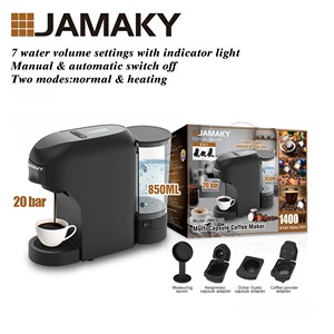 JAMAKY-Cafetera multicápsula profesional, 20 bares con 3 adaptadores y 7 ajustes <span class=keywords><strong>de</strong></span> agua - Product Image 4