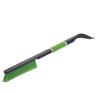 Brosse à neige portable et grattoir à glace avec poignée souple et longue, outil de lavage de voiture pour le déneigement du pare-brise et le nettoyage du véhicule