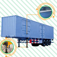 Semi-remorque à plateau fermé à 3 essieux, caisse sèche, rideaux latéraux, transport de marchandises, acier, 50 tonnes, camion à plateau, semi-remorque