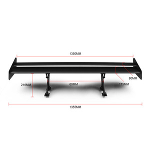 CRASTP Rear Spoiler Double <b>Deck</b> High Quality Aluminum Alloy Matte Black For Car Trunk - Product Image 2