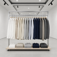 Présentoir à vêtements roulant en acier inoxydable robuste pour la vente en gros