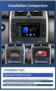 Radio Estéreo para Auto Linux 2DIN para <span class=keywords><strong>Mercedes</strong></span> Benz Clase B B200 W169 W245 <span class=keywords><strong>Viano</strong></span> <span class=keywords><strong>Vito</strong></span> W639 Sprinter W906 Carplay BT 2004-2012 - Product Image 4