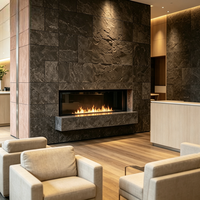 Cheminée électrique murale 3D atomisée de 0,8 à 1,5 m avec simulation de flamme, humidificateur intégré pour intérieur