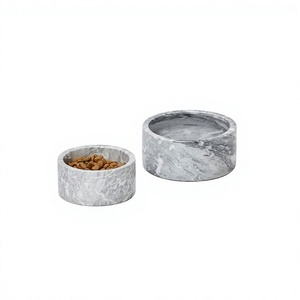 Ensemble de deux bols en marbre pour chien de taille différente avec bol pour chien de qualité exclusive au prix le plus bas - Product Image 1