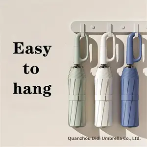 Temu Exclusieve Draagbare Ringgreep Zonnige Paraplu 70% Uit Winddicht Regendicht En Zonwerend Modern Design - Product Image 2