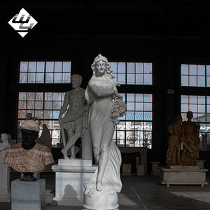 تمثال حجري كبير من الرخام الأبيض للديكور الخارجي، تمثال فاخر للإلهة النصر أثينا للحدائق - Product Image 3
