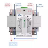 Certificat CE Commutateur de transfert manuel automatique intégré à double alimentation Ventes directes Contrôleur de générateur 2-4P 63A 400V