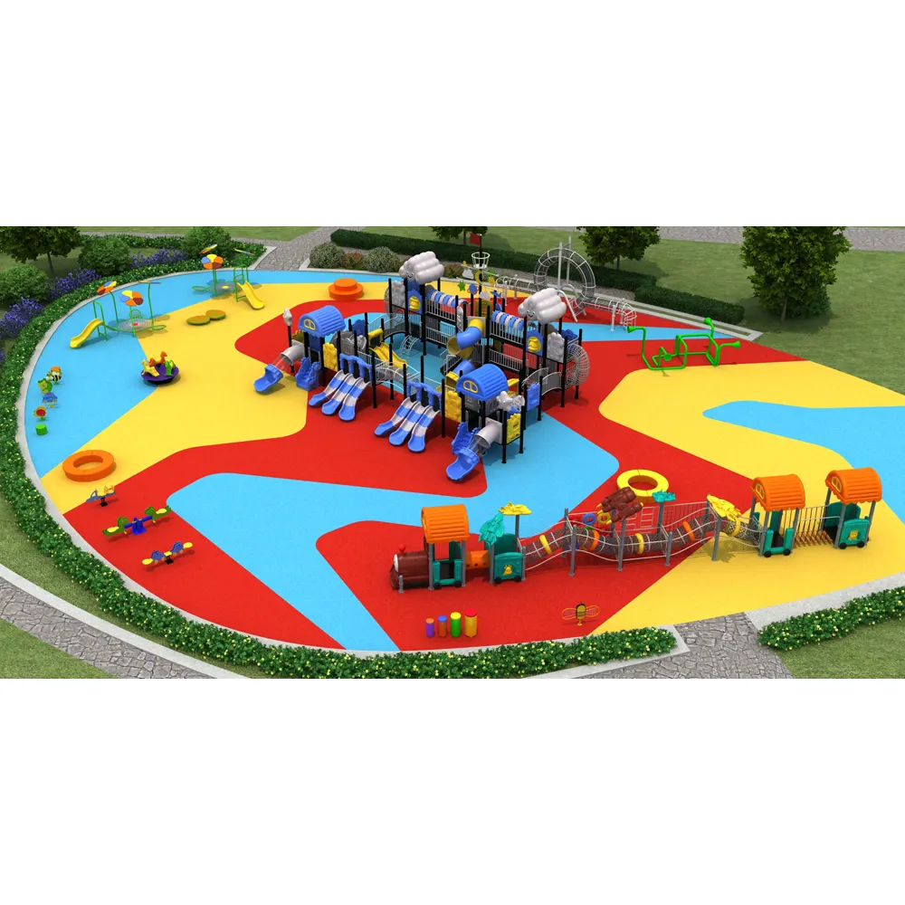 Kindergarten Kids Outdoor Plastic Playground Equipment Set with Slide Entertainment Equipment For Children