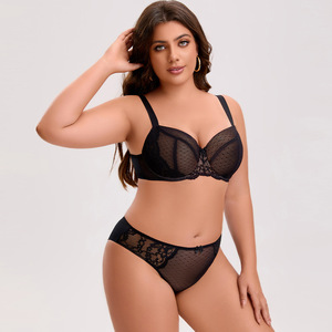 Confortable Sexy tous les jours dentelle soutien-gorge culotte ensemble pour les femmes élégante <span class=keywords><strong>Lingerie</strong></span> de Style solide avec bretelles réglables caractéristiques respirantes - Product Image 5