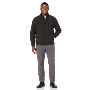 Customizable <b>Winter</b> Softshell <b>Jacket</b> Stand Collar Woven Polyester with <b>Waterproof</b> & Stretchable Bomber Style Cotton Front Logo - Product Image 1