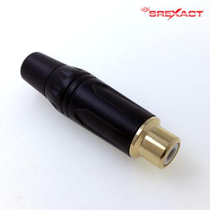 Conectores hembra RCA de audio profesional Contacto de cobre chapado en oro Bota negra nominal 30A - Product Image 5