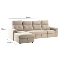 Canapé-lit moderne pour salon, canapé convertible, fauteuil, canapé d'angle en forme de L, canapé-lit escamotable, fabricant et fournisseur avec rangement.