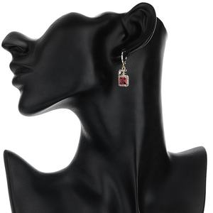 Hengdian Joyeria 세련된 18K 금도금 황동 사각 지르콘 귀걸이 목걸이 여성용 보석 세트 도매 - Product Image 3