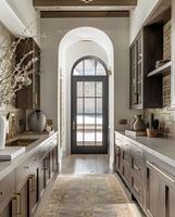 Ensemble d'armoires de cuisine modernes modulaires personnalisées en mélamine ou en bois massif, armoires de cuisine écologiques ignifuges pour la rénovation de villas