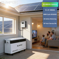 Sunpok Energy 10 ans de garantie 20Kw 20Kwh onduleur Lifepo4 pack de batterie 51.2V 400Ah 48V packs de batterie solaire Lifepo4 batteries