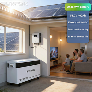 Sunpok Energy รับประกัน10ปี<span class=keywords><strong>20Kw</strong></span> 20Kwh อินเวอร์เตอร์ Lifepo4ชุดแบตเตอรี่51.2V 400Ah 48V แบตเตอรี่ Lifepo4พลังงานแสงอาทิตย์ - Product Image 1