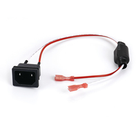 C14 Male AC Inlet Cable with Ferrite Core Filter 18AWG Wire Female Spade Terminal for Audio Amplifier Medical Equipment OEM