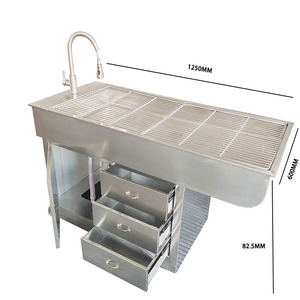Table de soins vétérinaires et de traitement en acier inoxydable pour animaux de compagnie avec base stable, facile à nettoyer et construction durable - Product Image 5