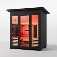 Sauna de Infrarrojos con Interior de Madera de Hemlock Canadiense y Exterior de Aluminio