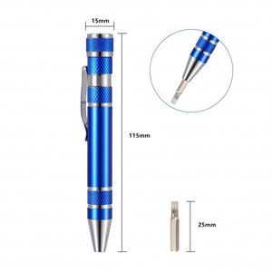 Durable Aluminum Pocket <b>Precision</b> <b>Screwdriver</b> Pen 8-in-1 Multi-Functional <b>Precision</b> Hand Tool <b>Set</b> with Steel Pocket Clip - Product Image 6