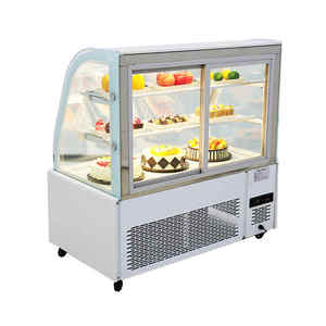 Vitrine Réfrigérée Commerciale Haut de Gamme 0,9 m, 2 Portes, 420 L, en Acier, à Refroidissement par Air, à Trois Niveaux, pour Pâtisserie et Présentation de Gâteaux - Product Image 1