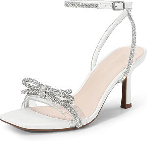 Zapatos de Tacón Alto de Moda de Lujo con Pedrería para Mujer, Elegantes Sandalias y Tacones, Mules Brillantes para Fiesta, Boda, Noche - Product Image 2