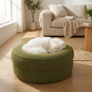 Canapé-lit <span class=keywords><strong>orthopédique</strong></span> de luxe en polaire Teddy pour animaux de compagnie (chiens et chats) avec rebord surélevé, antidérapant, pour la sieste et le repos – Vente en gros de produits de décoration intérieure haut de gamme - Product Image 3