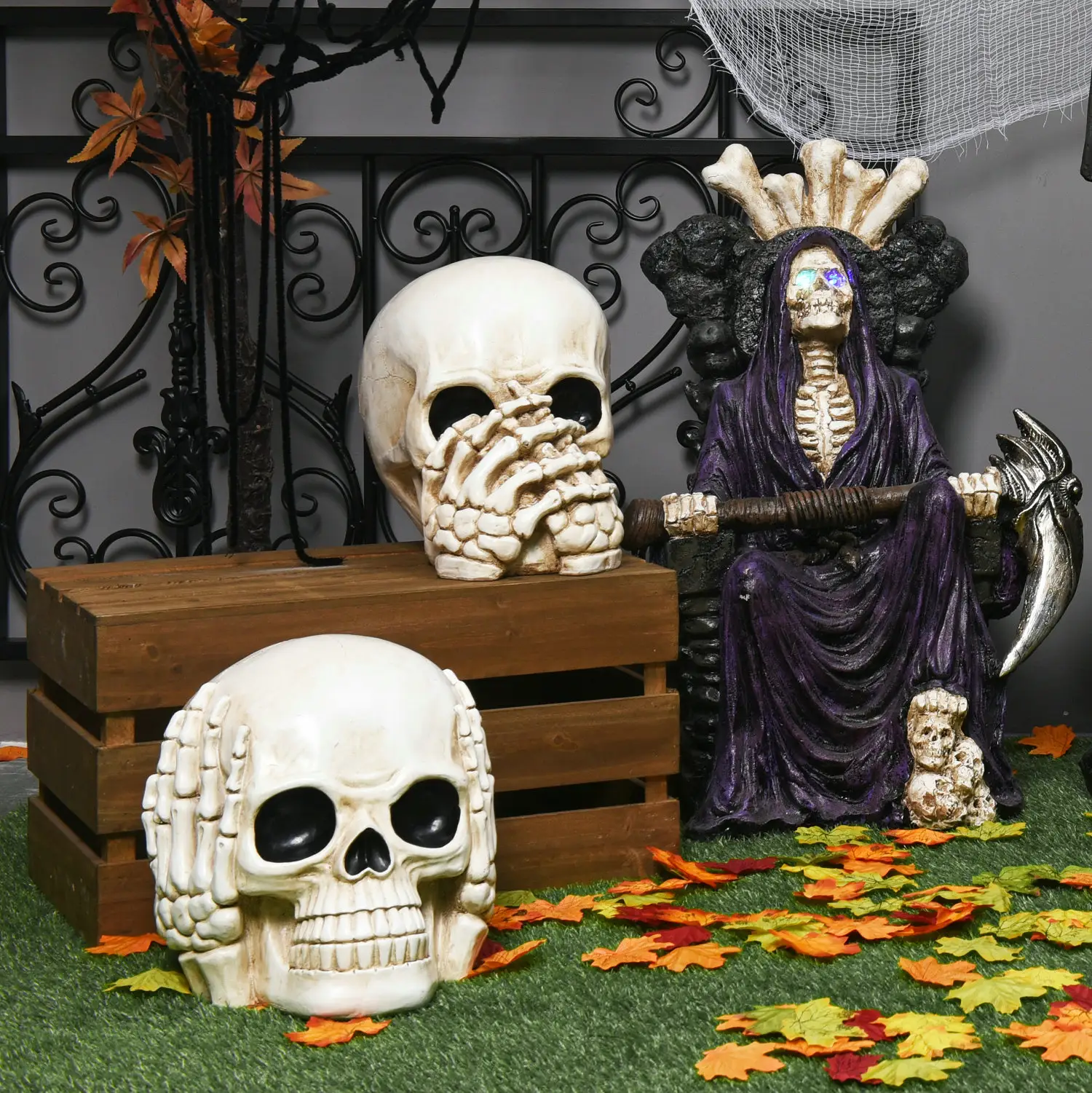 Vendita calda in Polyresin teste di scheletro di Halloween casa Bar festa fantasma decorazione della casa