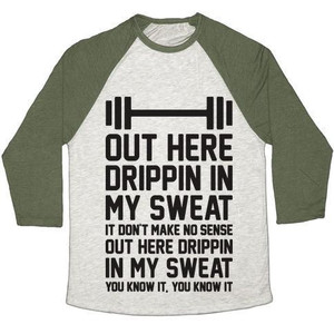 Out Here Drippin in My Sweat Unisex Tri-Blend <b>Baseball</b> <b>Tee</b> - Product Image 4