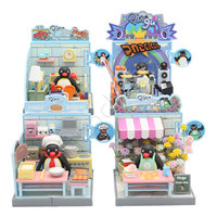 Mainan Blind Box Kit Bangunan Street View Ruang Bermain Penguin Lucu & Mainan Kapsul Kawaii Boneka Bola Kapsul Hadiah Dengan Ukuran 100-120mm