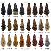 Extension de Queue de Cheval Ondulée Longue de 24 Pouces, Pince à Griffes Ombré, Extension de Cheveux Queue de Cheval Rouge Vin, Mâchoire sur Queue de Cheval, Postiche pour Femme