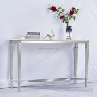 Tables consoles de luxe vintage italiennes, design moderne, acier inoxydable, meubles pour couloir, vestibule, salon, hôtel, entrée, décoration