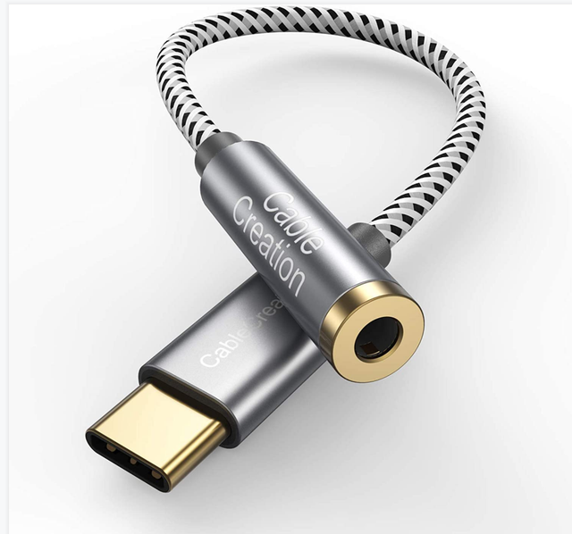 CableCreation USB C to 3.5mm Adapter with Realtek DAC Chip Hi-Res Audio Type C Headphone Jack for iPhone 17 16 Pro Samsung S24
