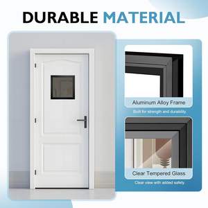 DRKSBesto Kit <span class=keywords><strong>de</strong></span> cadre <span class=keywords><strong>de</strong></span> fenêtre <span class=keywords><strong>en</strong></span> alliage d'aluminium 12,6'' x 12,6'' Design postmoderne Noir Remplacement des inserts <span class=keywords><strong>en</strong></span> verre pour <span class=keywords><strong>porte</strong></span> <span class=keywords><strong>de</strong></span> <span class=keywords><strong>garage</strong></span> et armoire - Product Image 3