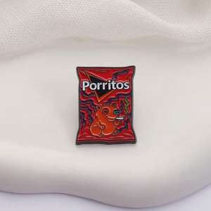 Pin de Esmalte con Diseño de Animales, Impresión UV, con Diseño de Nachos de Queso Porritos de Dibujos Animados, Regalo para Amigos - Product Image 3