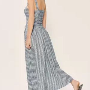 Nuevo Vestido de Verano de Alta Calidad para Mujer, Estilo Y2K Dulce, Sin Mangas, Cuello Cuadrado, Lino, Maxi, Modesto - Product Image 6