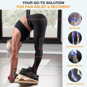 Cale d'inclinaison réglable en <span class=keywords><strong>bois</strong></span> <span class=keywords><strong>pour</strong></span> étirement des mollets et des chevilles, idéale <span class=keywords><strong>pour</strong></span> le yoga, la remise en forme, la physiothérapie et les soins plantaires à domicile - Product Image 6