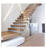 Escalier pliant préfabriqué esthétique, design moderne et élégant, durable, résistant aux charges, pour villa, maison, intérieur, écologique