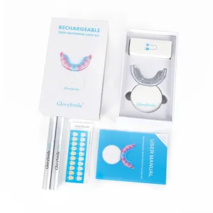 Teeth Whitening Dental Kits 2024 Rechargeable Cordless Peroxide Free Red Blue Ray LED Light Wireless Teeth Whitening Kit