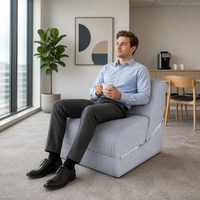 Ensemble de chaises longues modernes en mousse à siège unique, inclinables, avec revêtement en tissu confortable, en forme de L, pour salon, hôtel, bord de piscine, resort, spa