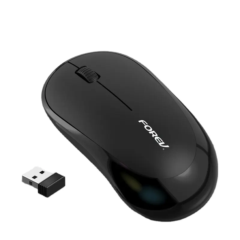 2023 New 2.4G Portable Lightweight Wireless Mouse Ah Business Office Game Wireless Mouse FV-185-Black