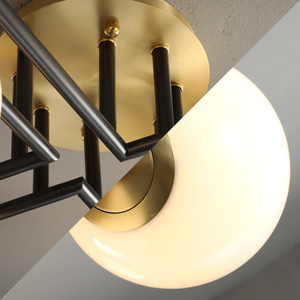 Lampadario <span class=keywords><strong>a</strong></span> Soffitto Moderno in Vetro Stile Americano Retrò, Lampada <span class=keywords><strong>a</strong></span> <span class=keywords><strong>Sospensione</strong></span> LED in Ottone Massiccio <span class=keywords><strong>per</strong></span> Sala da Pranzo e <span class=keywords><strong>Soggiorno</strong></span> - Product Image 4
