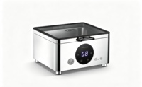 Chauffe-Plat Électrique Numérique en Acier Inoxydable 304 pour Buffet, Utilisation Humide et Sèche, avec Couvercle en Verre