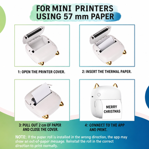 Vente en gros d'usine, rouleaux d'étiquettes thermiques 57x25mm pour imprimantes mini portables - Product Image 3