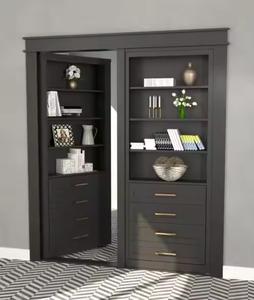 Porte intérieure en bois massif secrète et dissimulée, avec charnière de bibliothèque, rotation invisible à 180 degrés, pour appartement, design moderne, vente chaude - Product Image 4