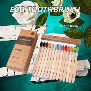 Custom Biodegradable 7 Inch Bamboo Toothbrush BPA Free Soft Bristles Eco-Friendly Compostable Natural Promotional Business <b>Gifts</b> - Product Image 2