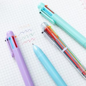 Stylo à bille rétractable en plastique transparent à 6 couleurs, <span class=keywords><strong>cadeau</strong></span> de bureau, largeur d'écriture de 1,0 mm, logo personnalisé - Product Image 4