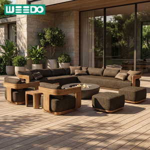 Juego <span class=keywords><strong>de</strong></span> Sofás <span class=keywords><strong>de</strong></span> Madera <span class=keywords><strong>de</strong></span> Teca <span class=keywords><strong>de</strong></span> Lujo Moderno para Exteriores, <span class=keywords><strong>Cojines</strong></span> Impermeables, Diseño <span class=keywords><strong>de</strong></span> Sofá para Exteriores, Juego <span class=keywords><strong>de</strong></span> Muebles para Jardín y Patio Trasero <span class=keywords><strong>de</strong></span> Hotel - Product Image 1